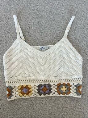 Hollister Boho Crochet Knit Crop Top